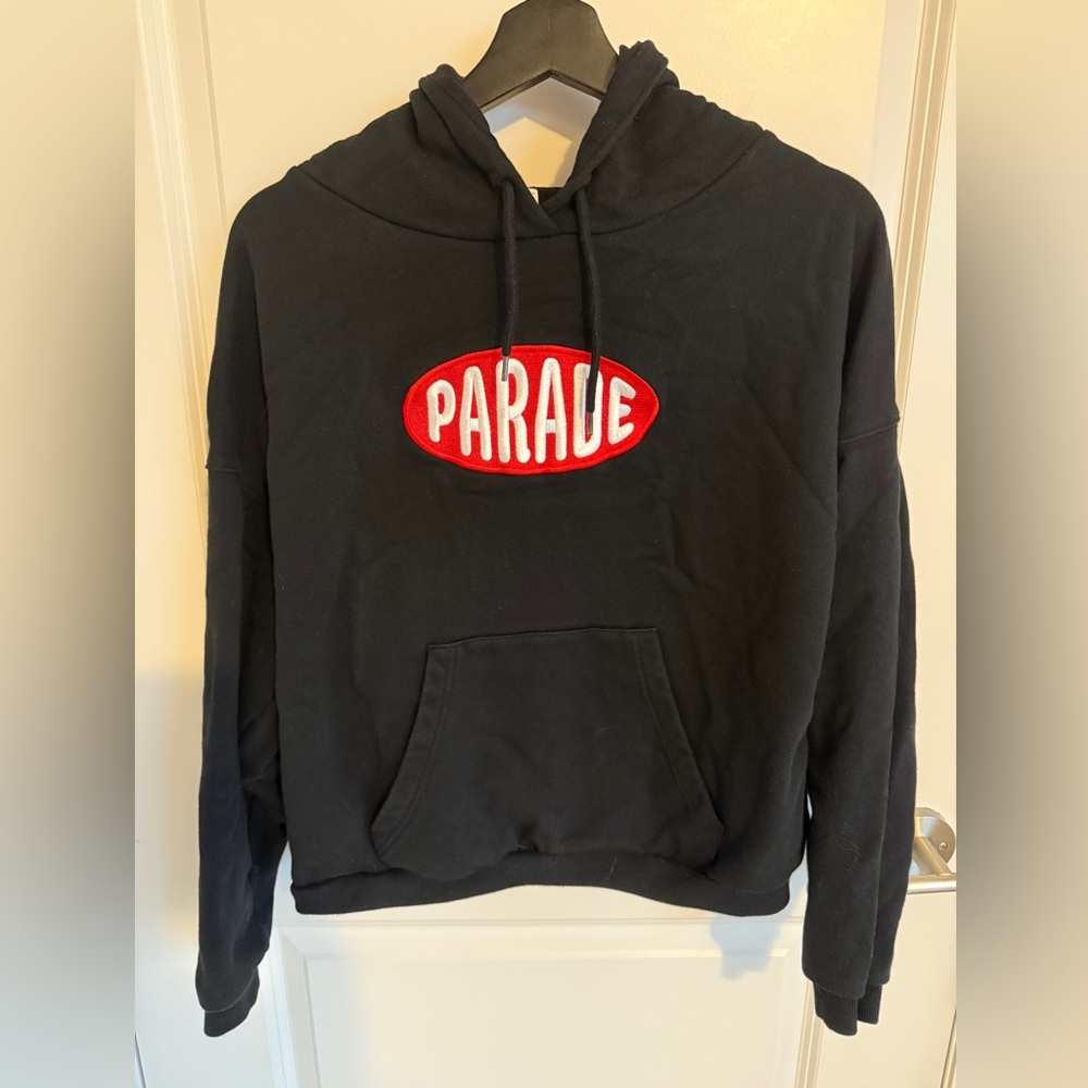 Parade Black Hoodie with Red Logo